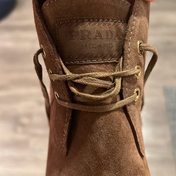 New Prada Lace up Booties tan suede - Picture 11 of 11
